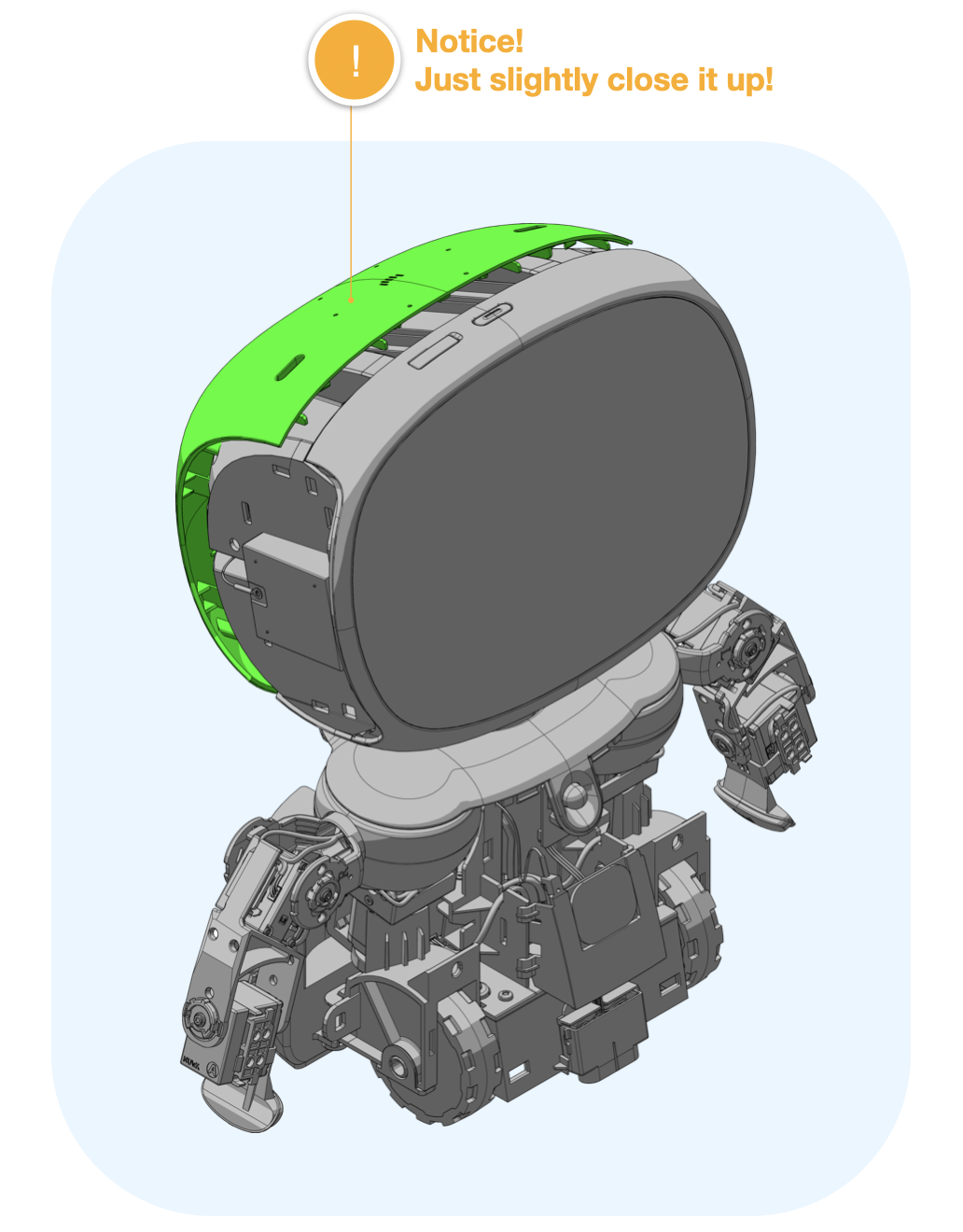 9. Install Assembly | Attach head (screen 14)