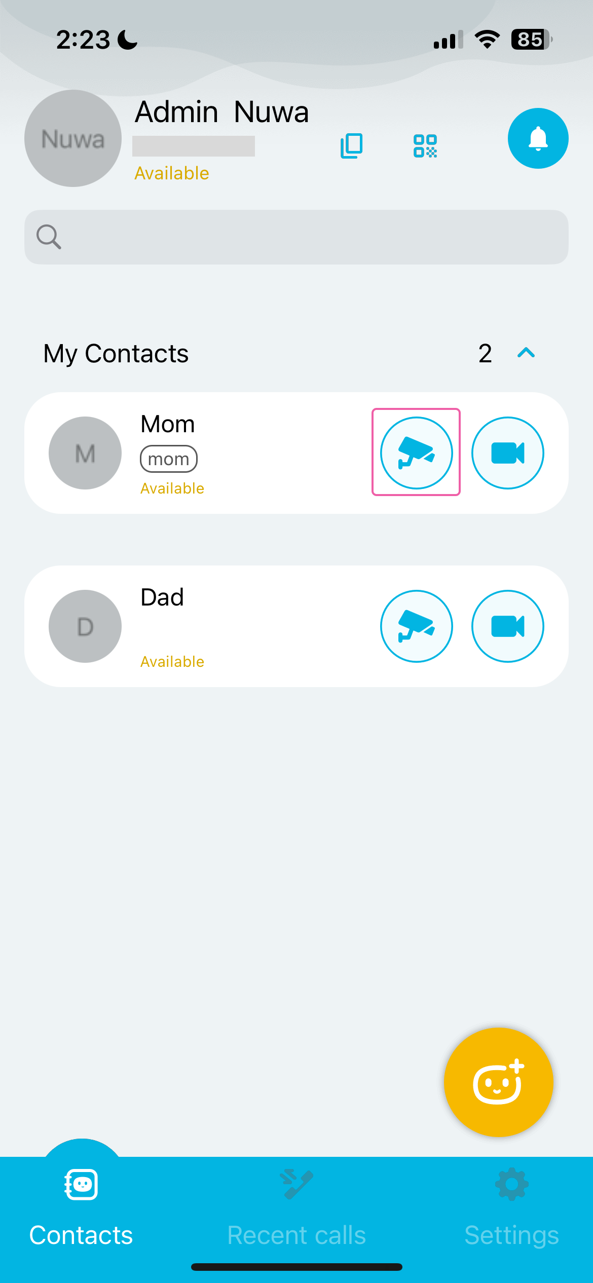 Start monitoring on the phone