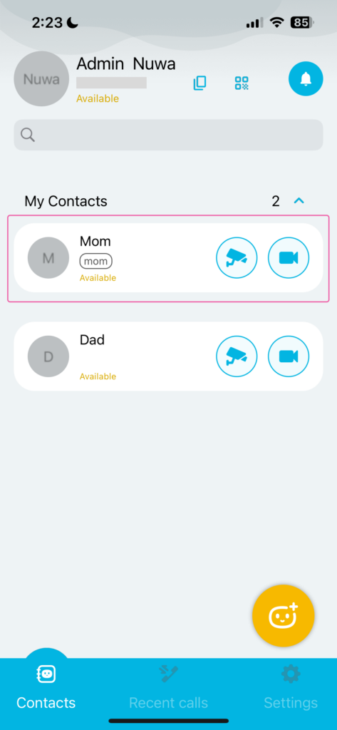 NUWA Contact (screen 8)